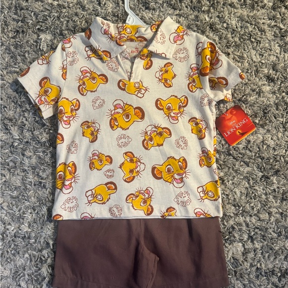 Disney Lion King Kids Polo - Cream and Brown - Picture 1 of 1